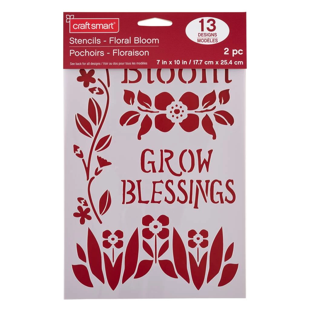 Flash Sale 👍 12 Pack: Floral Bloom Plastic Stencils, 7" x 10" by Craft Smart® 🧨 - Image 2