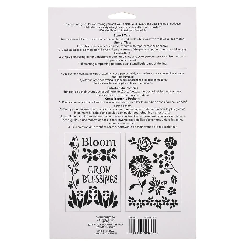 Flash Sale 👍 12 Pack: Floral Bloom Plastic Stencils, 7" x 10" by Craft Smart® 🧨 - Image 4