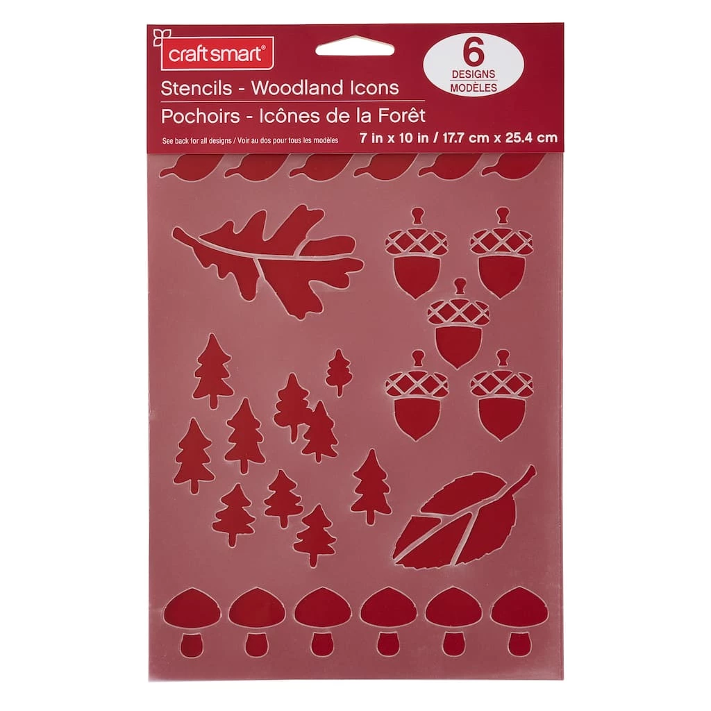 Hot Sale π 12 Pack: Woodland Icon Stencils, 7" x 10" by Craft Smart® π - Image 2