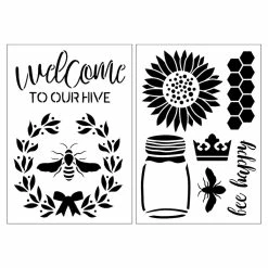 Wholesale 🤩 12 Pack: Welcome to Our Hive Stencils, 7" x 10" by Craft Smart® 🥰