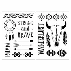 Outlet 🎉 12 Pack: Strong & Brave Stencils, 7" x 10" by Craft Smart® 🌟
