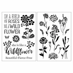 Brand new ⌛ Wildflower Stencils, 7" x 10" by Craft Smart® 😀