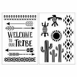 Best Sale 🔔 12 Pack: Welcome to Our Tribe Stencils, 7" x 10" by Craft Smart® 🥰