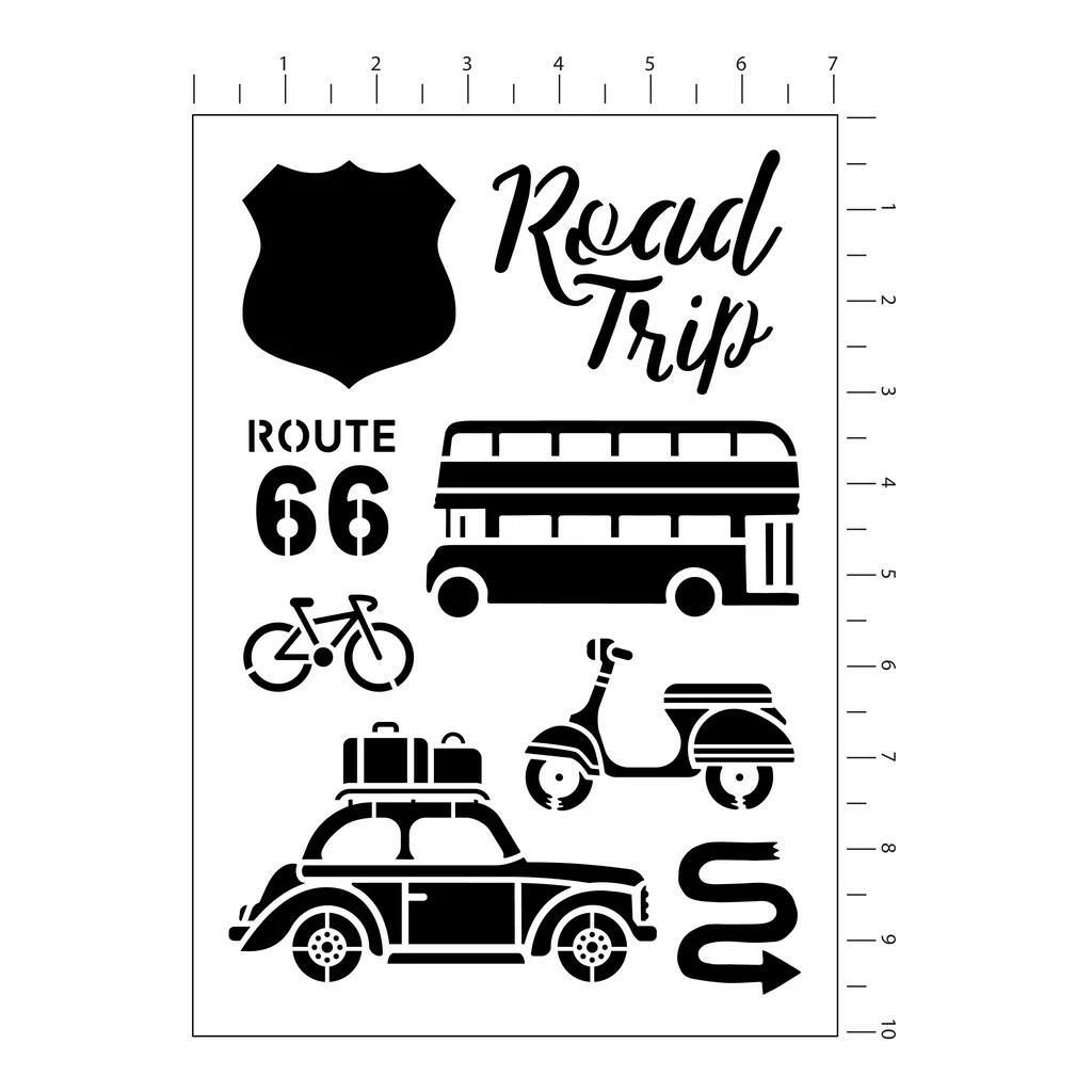 Flash Sale π€© Road Trip Stencils, 7" x 10" by Craft Smart® π - Image 3