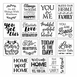 New ❤️ Sentiment Stencils, 12" x 12" by Craft Smart® 😀