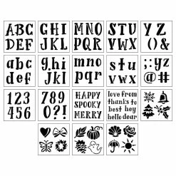 Discount 🎁 Alphabet Handlettered Serif Stencils, 12" x 12" by Craft Smart® 🛒