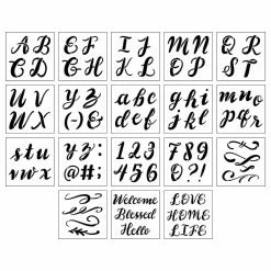 New ❤️ 6 Pack: Alphabet Handlettered Script Stencils, 12" x 12" by Craft Smart® 💯