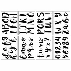 Buy 🥰 Alphabet Brush Letters Stencils, 7" x 10" by Craft Smart® ⌛