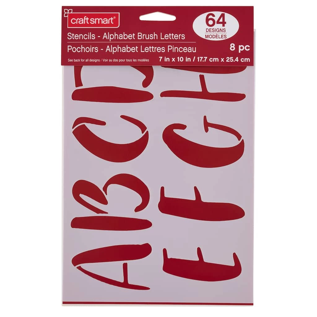 Cheap π 6 Pack: Alphabet Brush Letters Stencils, 7" x 10" by Craft Smart® β¨ - Image 2