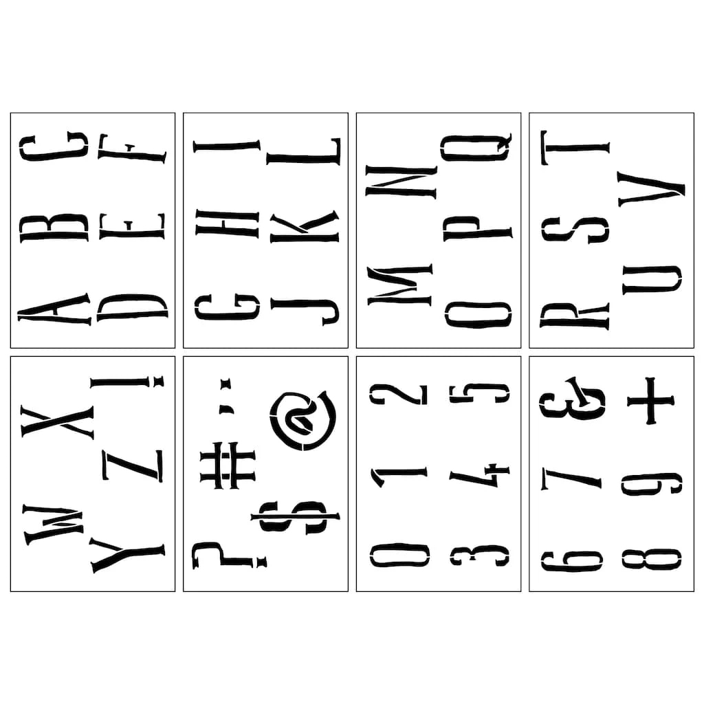 Wholesale π 6 Pack: Alphabet Handlettered Serif Stencils, 7" x 10" by Craft Smart® π―