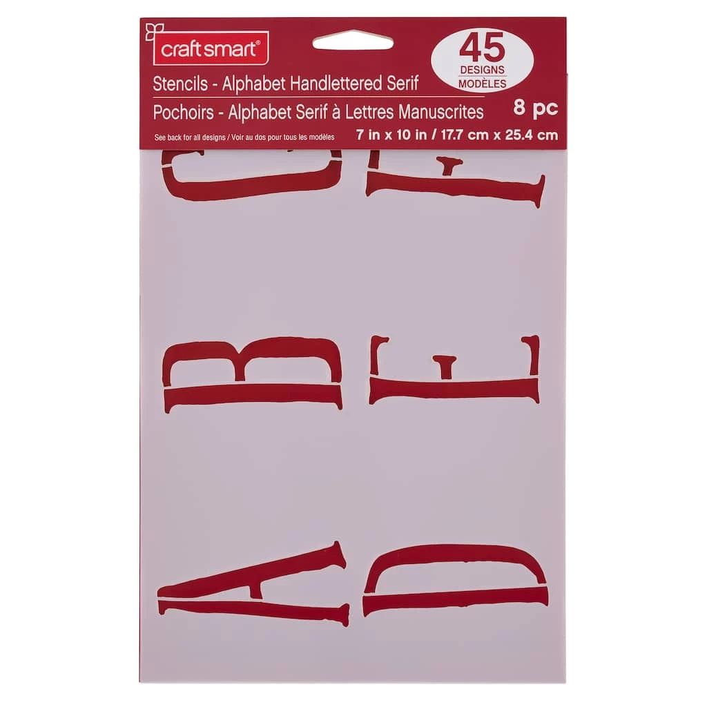 Wholesale π 6 Pack: Alphabet Handlettered Serif Stencils, 7" x 10" by Craft Smart® π― - Image 2