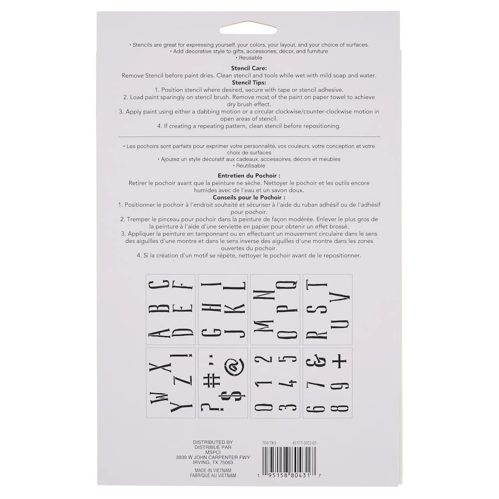 Wholesale π 6 Pack: Alphabet Handlettered Serif Stencils, 7" x 10" by Craft Smart® π― - Image 4