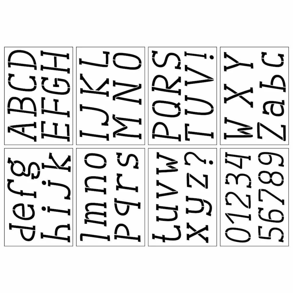 New π€© 6 Pack: 3" Italic Serif Alphabet Stencils by Craft Smart® π