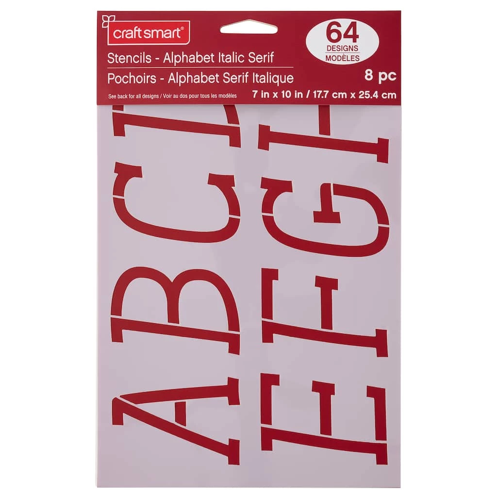 New π€© 6 Pack: 3" Italic Serif Alphabet Stencils by Craft Smart® π - Image 2