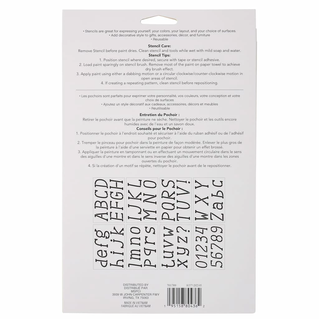 New π€© 6 Pack: 3" Italic Serif Alphabet Stencils by Craft Smart® π - Image 4