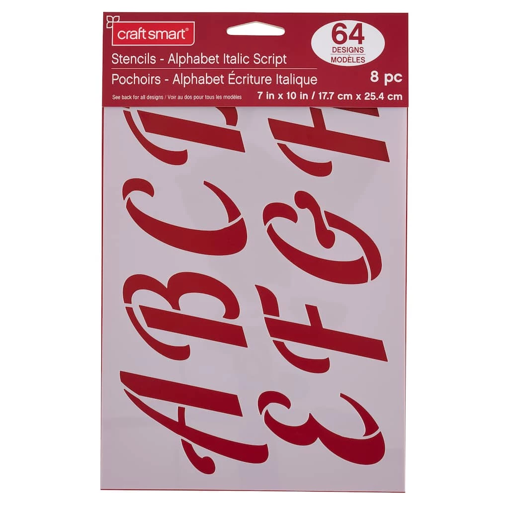 Cheap β 6 Pack: 3.5" Italic Script Alphabet Stencils by Craft Smart® π - Image 2