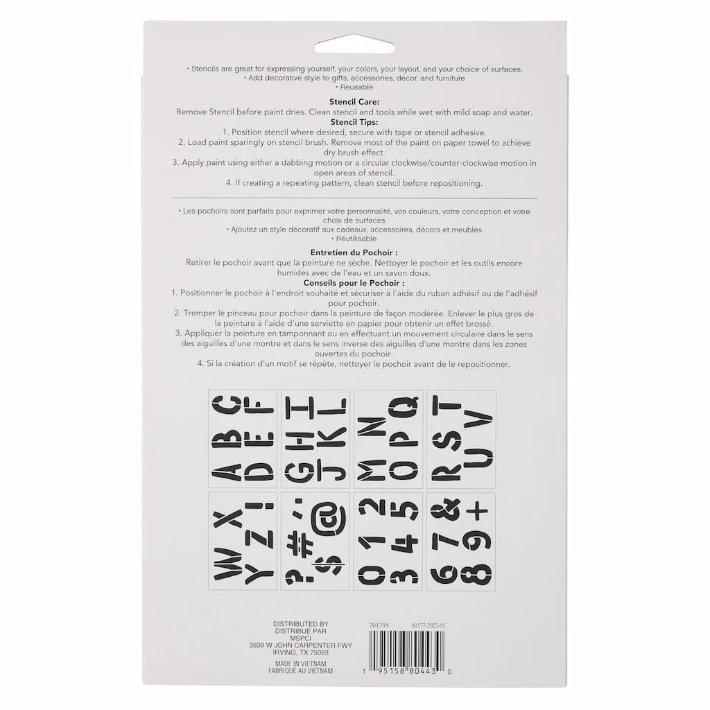 New ❤️ 6 Pack: 3" Bold Letters Alphabet Stencils by Craft Smart® 🎁 - Image 4