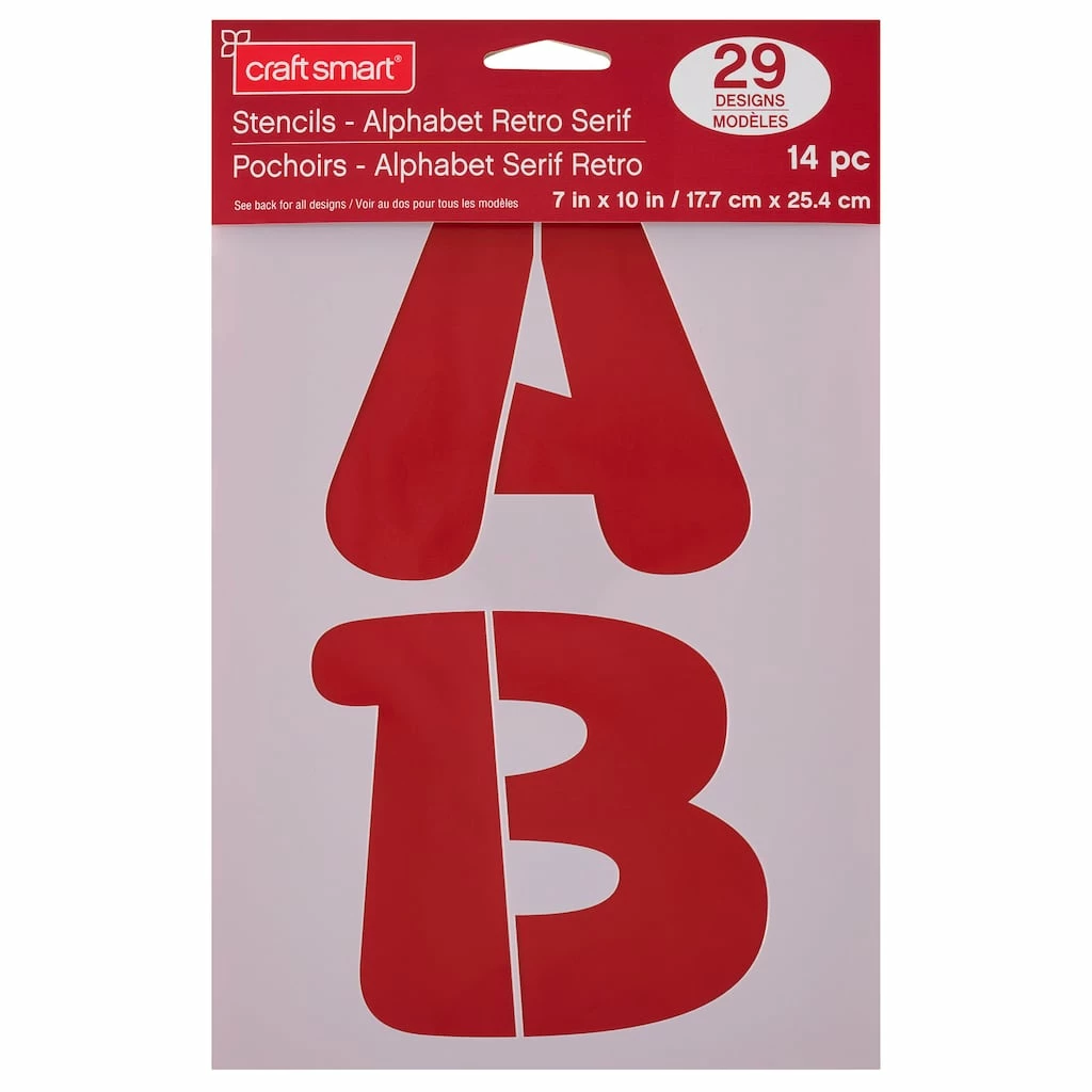 Discount π 6 Pack: 4.5" Retro Serif Alphabet Stencils by Craft Smart® π - Image 2