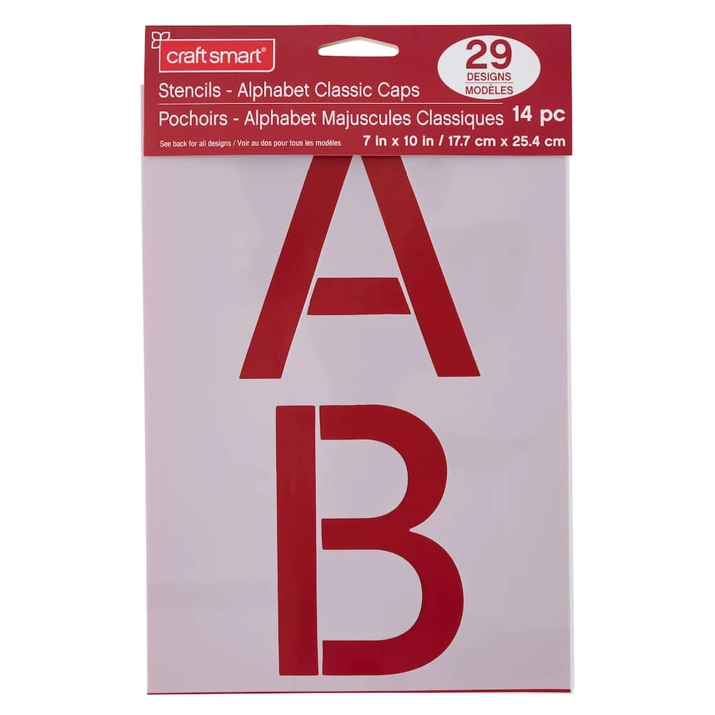 New ❤️ 6 Pack: 4.5" Classic Caps Alphabet Stencils by Craft Smart® 🧨 - Image 2