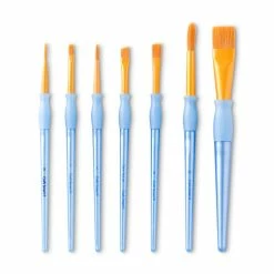 Flash Sale 👏 9 Pack: Golden Taklon Flat Variety Brush Set by Craft Smart® 🤩