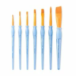 Budget ⌛ 9 Packs: 7 ct. (63 total) Golden Taklon Angular Variety Brush Set by Craft Smart® 👏