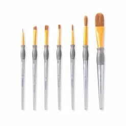 Promo 💯 9 Packs: 7 ct. (63 total) Brown Taklon Oval Variety Brush Set by Craft Smart® ⭐