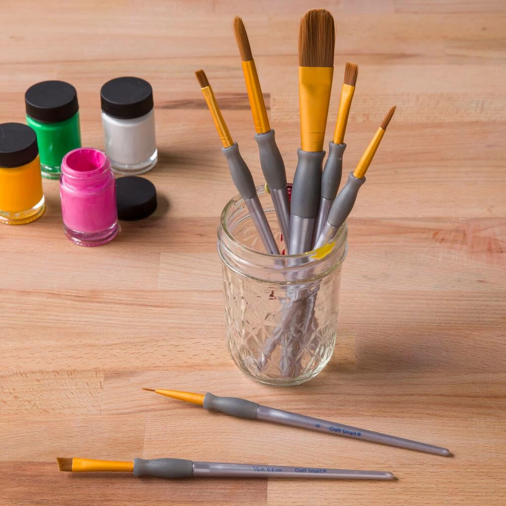 Promo π― 9 Packs: 7 ct. (63 total) Brown Taklon Oval Variety Brush Set by Craft Smart® β - Image 2