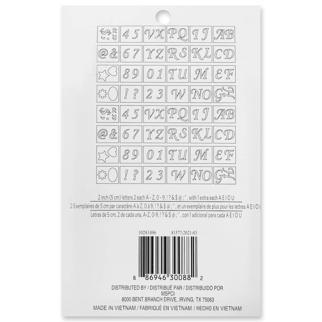 Coupon π 6 Pack: 2" Wedding Alphabet Stencils Set by Craft Smart™ π - Image 3