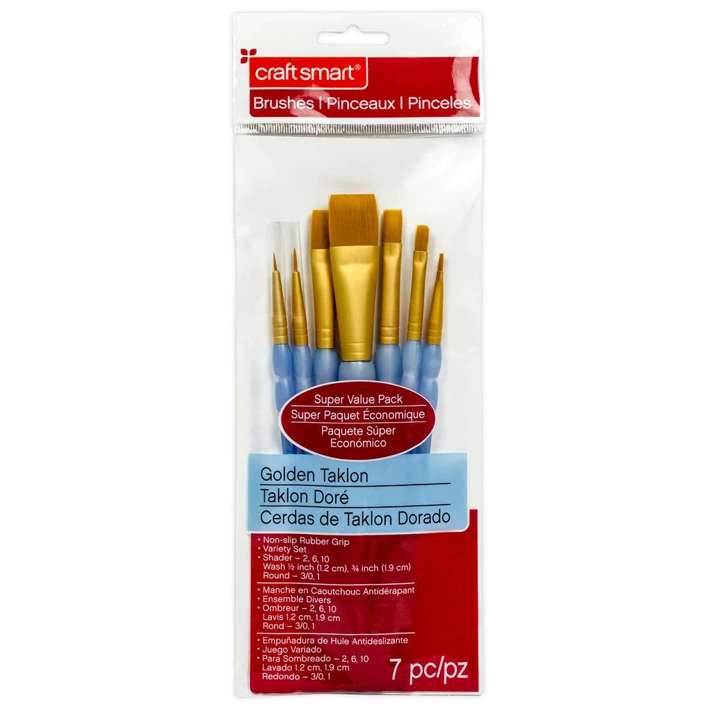 Cheapest 💯 9 Pack: Golden Taklon Variety Brush Set by Craft Smart® ✨ - Image 2