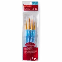 New ✔️ 9 Packs: 4 ct. (36 total) Golden Taklon Round Brush Set by Craft Smart® 😀