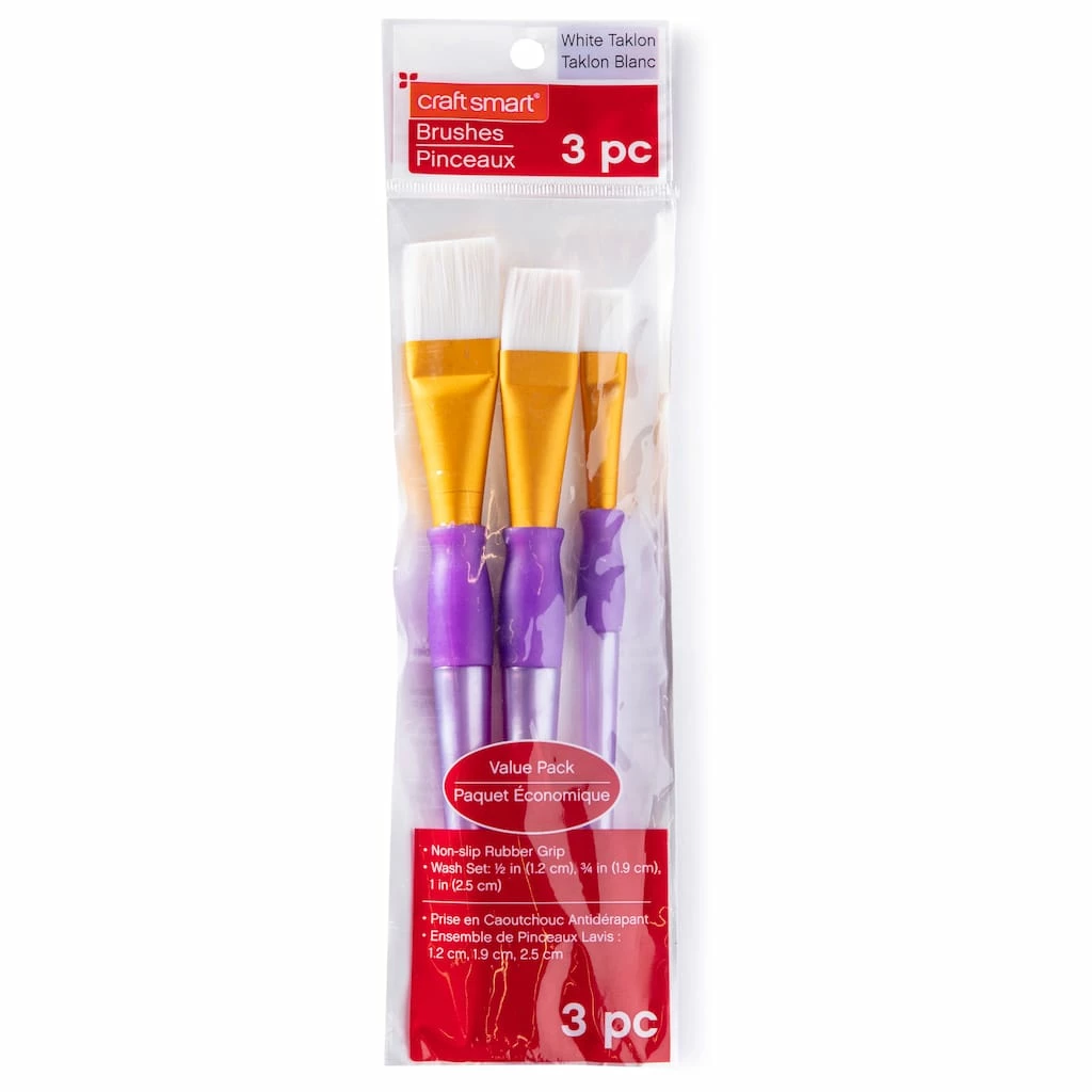 Outlet π 9 Pack: White Taklon Wash Brush Set by Craft Smart® π