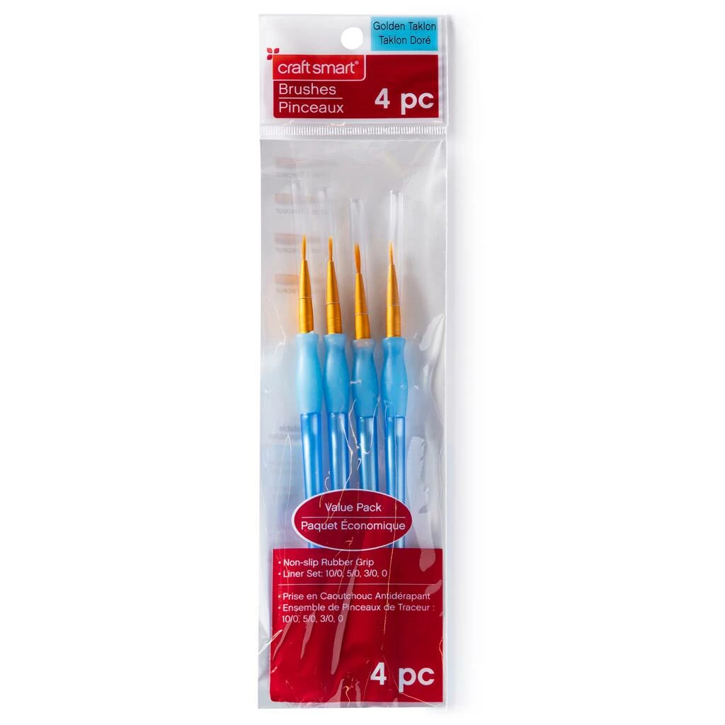 Best Sale π 9 Packs: 4 ct. (36 total) Golden Taklon Liner Brush Set By Craft Smart® π - Image 3