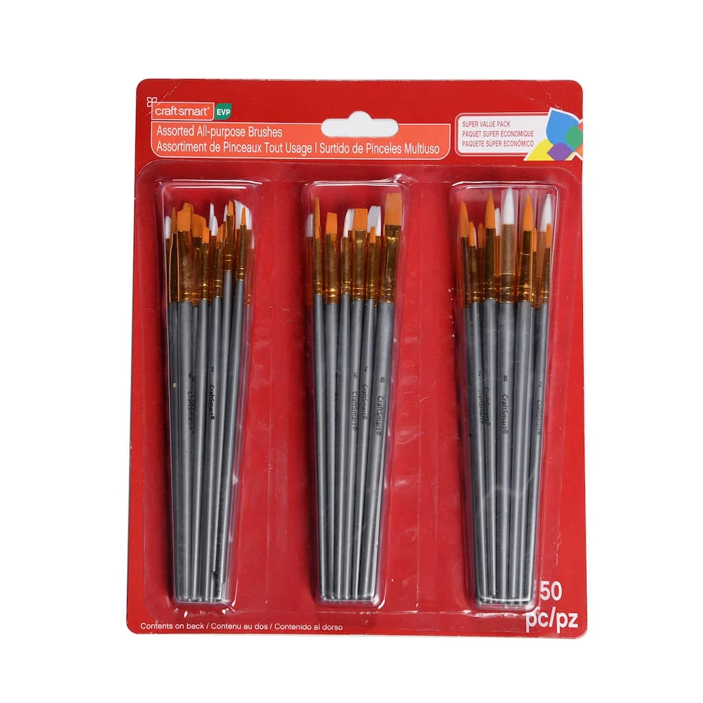 Best Pirce π 3 Pack: All-Purpose Brushes Super Value Pack by Craft Smart® π - Image 3