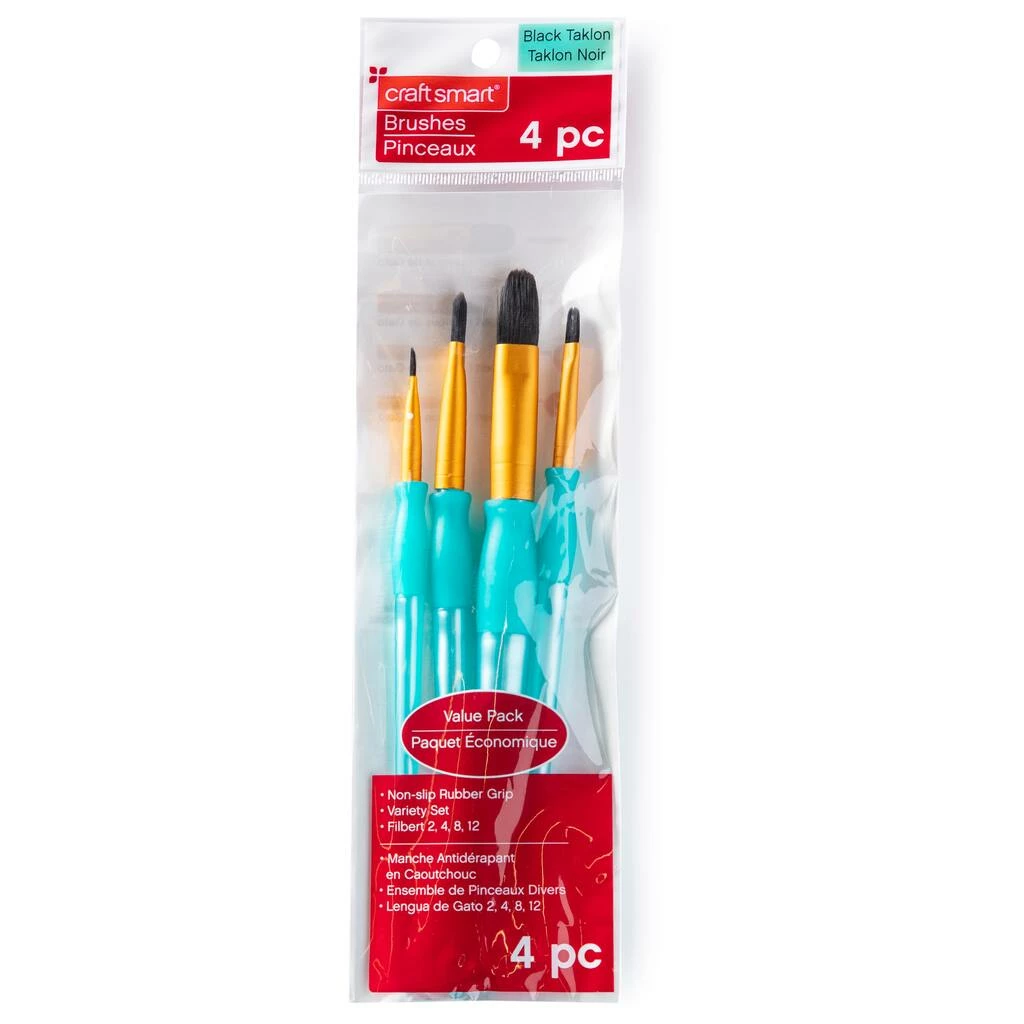 Best deal 🎉 9 Packs: 4 ct. (36 total) Black Taklon Filbert Brushes Value Pack By Craft Smart® ⭐ - Image 3