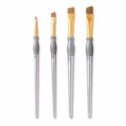 Best Sale 👍 9 Packs: 4 ct. (36 total) Brown Taklon Angular Brushes by Craft Smart® 👏