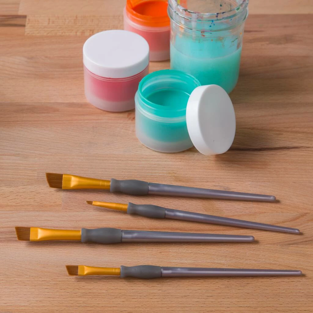 Best Sale π 9 Packs: 4 ct. (36 total) Brown Taklon Angular Brushes by Craft Smart® π - Image 2