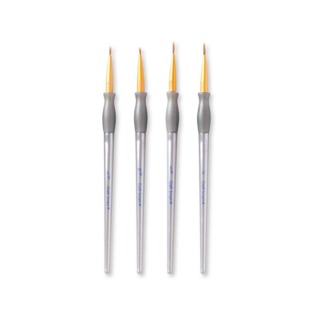 Buy 🔥 9 Packs: 4 ct. (36 total) Brown Taklon Liner Brushes Value Pack by Craft Smart® ❤️