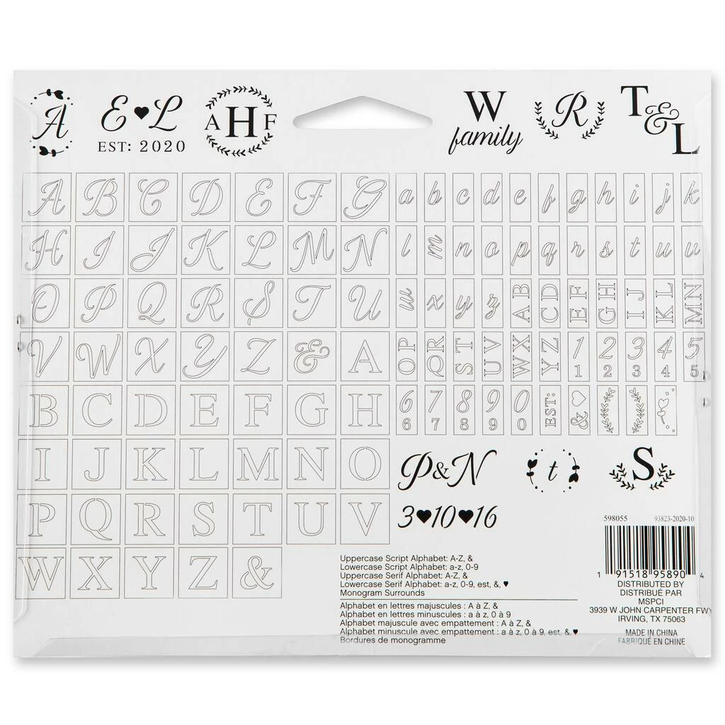 Best Sale π― 12 Pack: Monogram Stencil Pack by Craft Smart® π₯ - Image 6