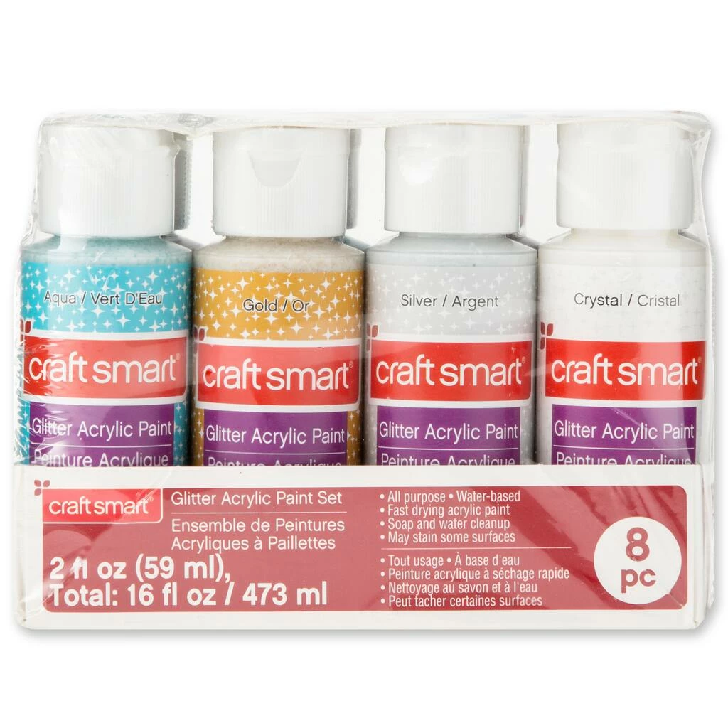 Wholesale π 6 Packs: 8 ct. (48 total) Glitter Acrylic Paint Set Value Pack by Craft Smart® π€© - Image 4
